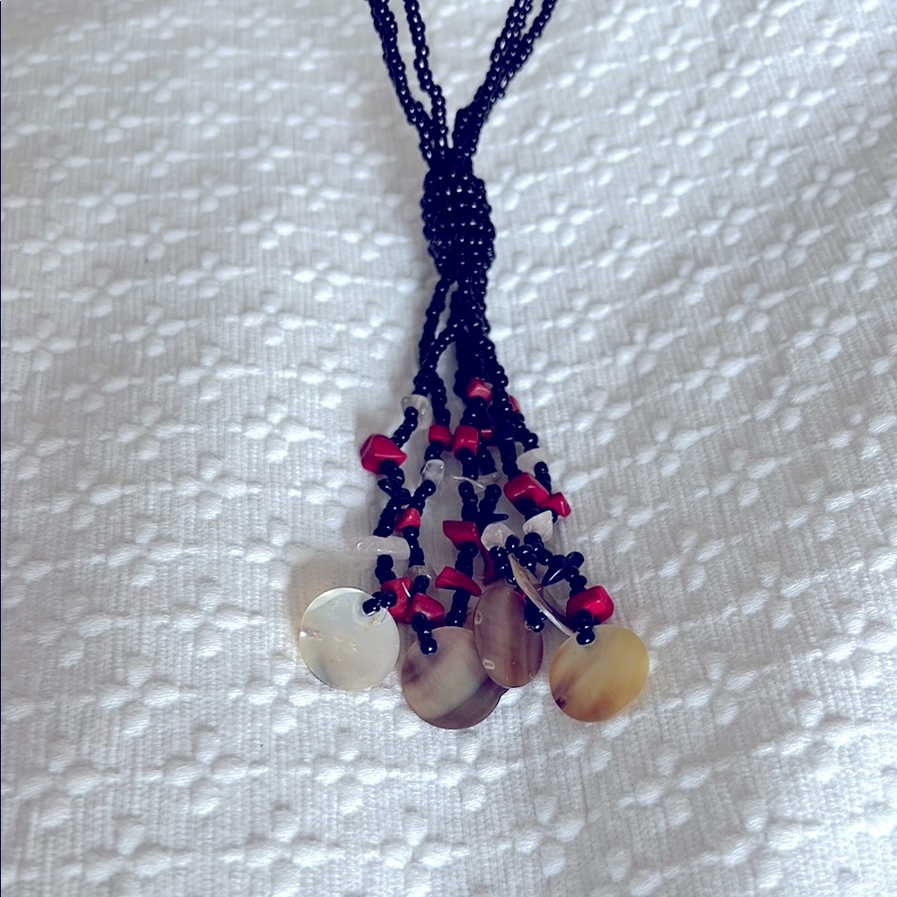Bohemian Black and Red Stone Necklace